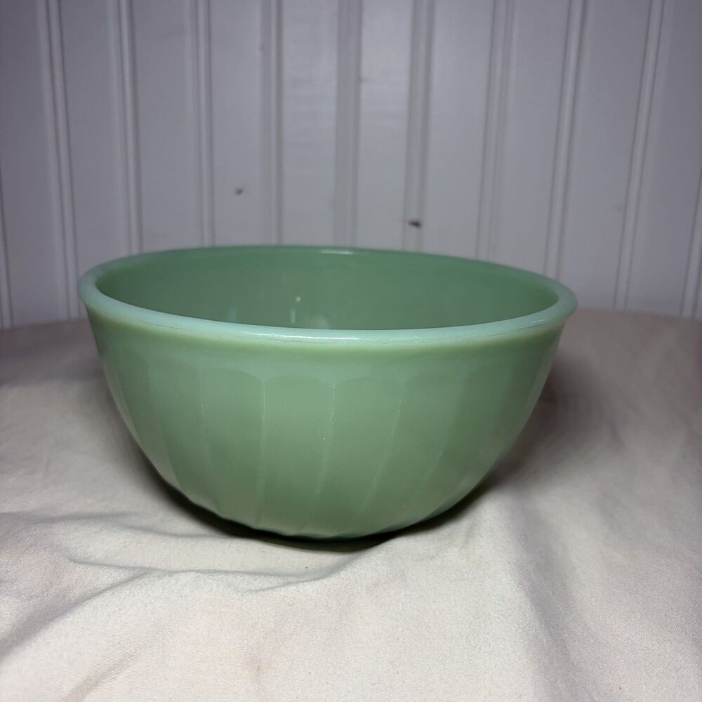 Bowl Jadite Fire King Oven Ware 6 USA Swirl